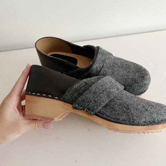 Cape Clogs Felted Wool and Leather Clogs - Size 10/10.5 - Picture 3 of 6